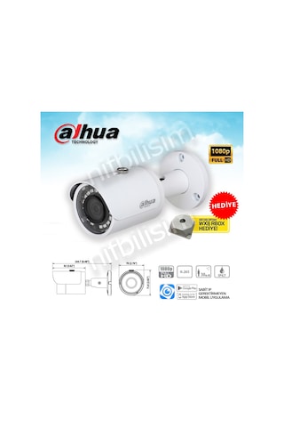 Dahua Ipc-Hfw1230S-0360B 2Mp 3.6Mm Lens H.265+ Bullet Ip Kamera