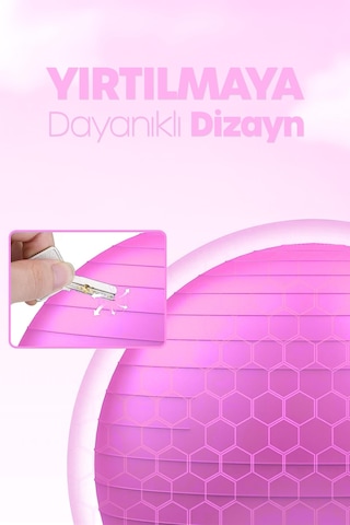 65 Cm Pilates Topu Ve Pompa Seti 155-170 Cm Boy İçin Uygun Dayanıklı Anti-slip Pembe