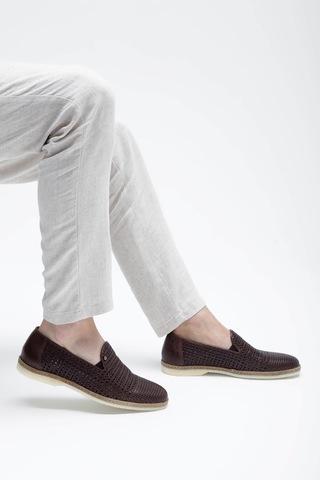 Giampiero Nicola Erkek Hakiki Deri Kahverengi Loafer Ayakkabı 664 L40233c Erk Ayk Y23 Brown Kahverengi