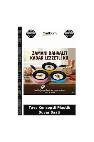 Saat Dekoratif Yumurta Görünümlü Modern Şık Renkli Büyük Boy Tava Konseptli Duvar Saati