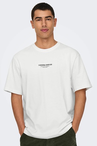 Only & Sons Erkek T Shirt 22030925 Krem