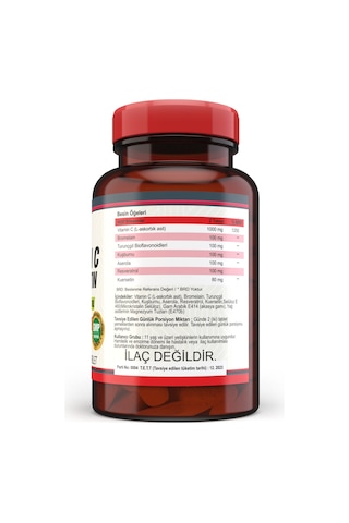 Nevfix Vitamin C Bromelian Quercetin 120 Tablet X 3 Kutu 360 Tab