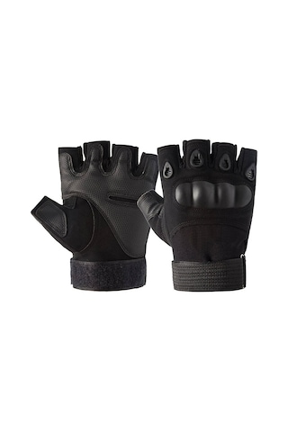 Reedark taktik Eldivenler - Motor, Bisiklet, Avcılık Ve Outdoor İçin Parmaksız Siyah