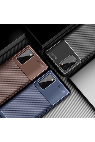 Samsung Galaxy Uyumlu Note 20 Karbon Desenli Negro Silikon Kılıf