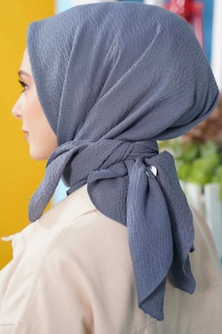 Melodi Scarf Kadın Tesettür Mio Caz Eşarp Hijab Gri Gri