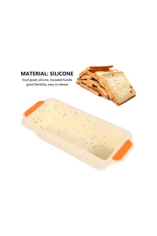 Dikdörtgen Silikon Ekmek Tavası Kalıp Tost Ekmek Kalıp Kek Tepsi Uzun Kare Kek Kalıp Bakeware Yapışmaz Mutfak Pişirme Araçları Kek Kalıpları 19 x 7 CM