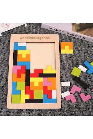 Ahşap Tangram Puzzle Yapboz Oyunu Motor Gelişim Oyuncakları
