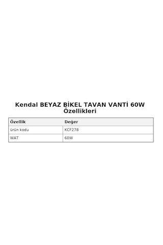 Kendal Beyaz Bikel Tavan Vanti 60w 30"beyaz Nikel Tavan Vantilatör - Nikel