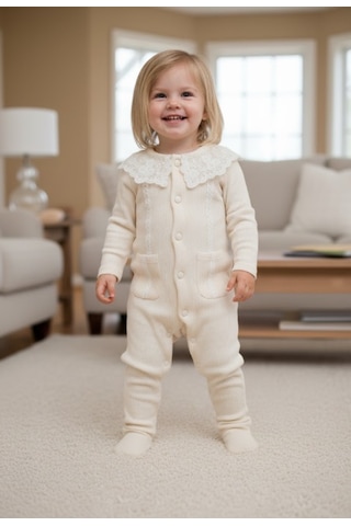 Miomini Baby Kız Bebek Patikli Tulum Mıo-4425 Somon