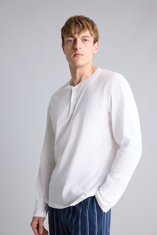 Defacto New Regular Fit Uzun Kollu Düğme Detaylı Üst Çizgili Alt 2li Pijama Takımı H7607ax26auwt34 Beyaz-wt34