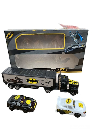 Dorseli Arabalı Taşıyıcı Tır Batman Oyuncak Set 3 Parça Çok Renkli