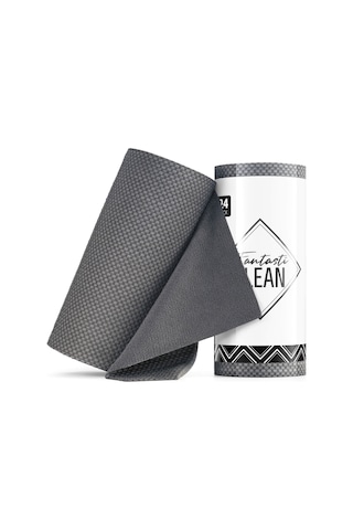 Çok Amaçlı Rulo Mikrofiber Temizlik Bezi 30x30 24 Yapraklı Desenli Gri Gri