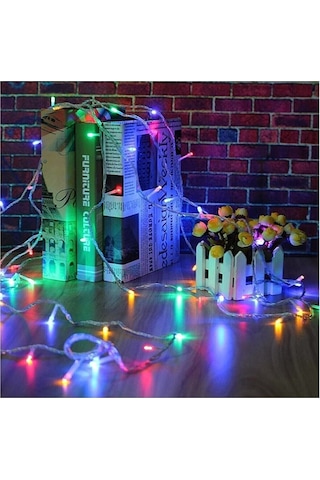 10 Metre 100 Ledli 8 Fonksiyonlu Yılbaşı Süsü Dekor Led Işık Çok Renkli