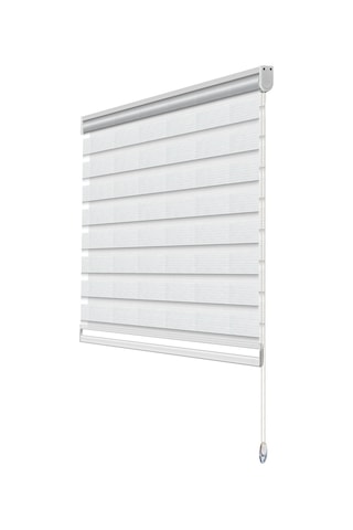 Binbirperde Beyaz Pileli Zebra Stor Perde Ev/ofis Perdesi Aluminyum Sistem