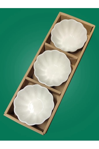 Hazdev Ekmek Tabağı İle Birlikte Servis İçin Beyaz Seramik Sosluklar Seti 247497154 Beyaz