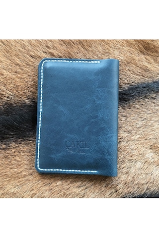 Leather Craft Hakiki Deri Isme Özel Pasaport Kılıfı - İsme Özel Turkuaz