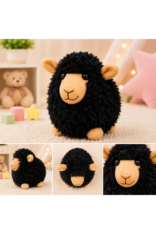Peluş Kuzu 25cm Siyah