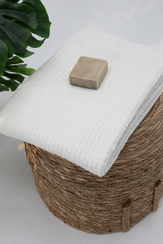 Line Luxury Pamuklu Banyo Havlusu 100x150 - Krem Krem