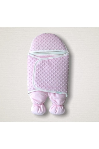 Pembe Kız Bebek Dış Kundak & Ayaklı Uyku Tulumu - %100 Pamuklu Astronot Tulum Pembe