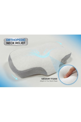 Simple. The Pillow Ortopedik Visco Yastık Yeni Nesil Servikal Boyun Yastığı Boyun Ağrıları İçjn Özel Tasarım Yastık Beyaz