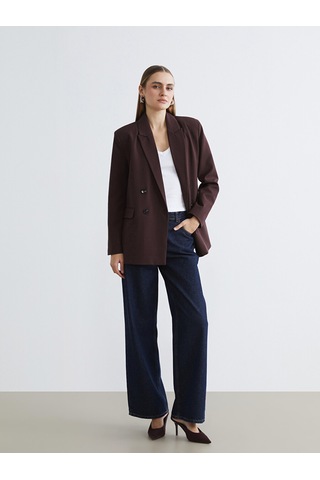 Lcw Everyday Bordo Kruvaze Yaka Kadın Blazer Ceket