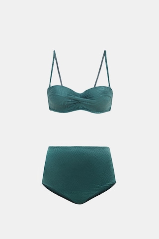 Amarelle Bali Yeşil Balenli Dolgulu Straplez Push-up Bikini Takım Yeşil