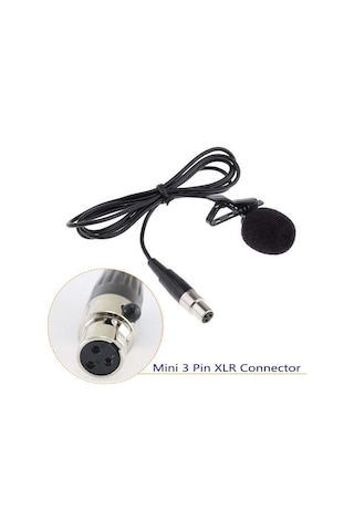 3 Pin Mini Xlr Dişi Uçlu Yaka Mikrofonu 1.2 Metre