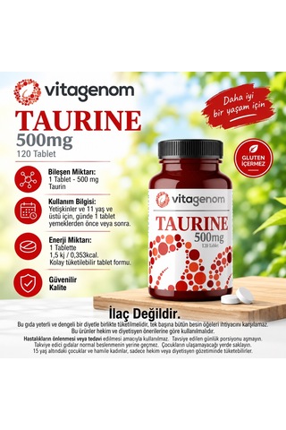 Vitagenom Taurıne 500 Mg 120 Tablet