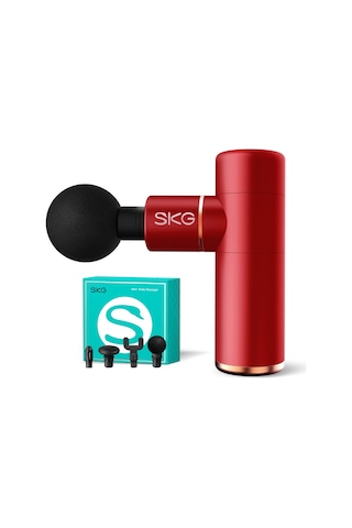 Skg F3 Masaj Tabancası, Red, 4 Darbe Yoğunluğu, Farklı Bölge İçin 4 Modüler Masaj Başlığı Kırmızı