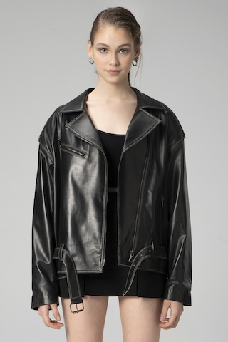 Dericlub Wm031 Oversize Biker Unisex Silme Deri Mont