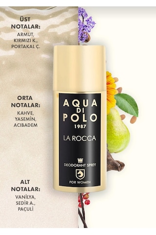 Aqua Di Polo 1987 La Rocca Parfümlü Kadın Deodorant Seti 150 Ml 3 Adet Çiçeksi, Oryantal Alüminyum İçermez