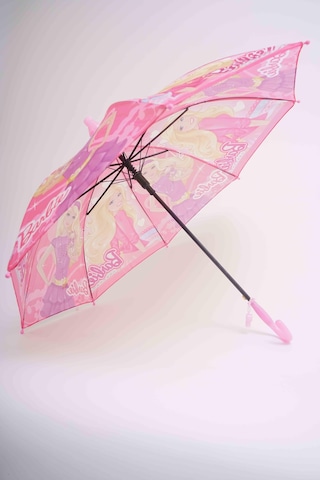 Kız Çocuk Barbie Pvc Kılıflı Otomatik Mekanizmalı Bardak Modelli Düdüklü Şemsiye Pembe