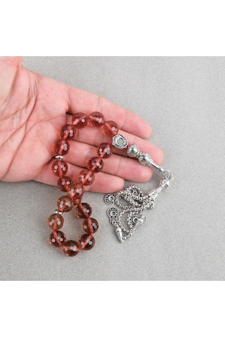 Orijinal Zultanit Taşı Metal İmameli Basık Küre Kesim 12x13mm Tesbih