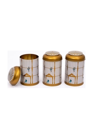 Evle Birdcage Silindir Saklama Kabı Set 3 Parça Çok Renkli