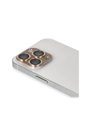 Newface Apple, Uyumlu iPhone 13 Pro Max Pers Alüminyum Kamera Lens Semeglbl - 8 - Gold