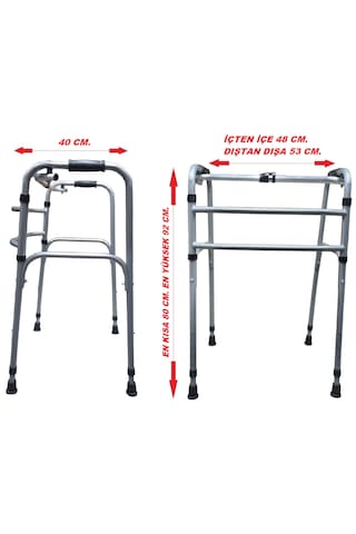 Lüx Hafif Katlanır Walker Yürüteç 130 Kg Taşıma Kapasiteli Wolker Yürüteç Hasta Yürüteci