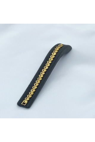 Yeni Sezon Vip Özel Seri Paslanmaz Çelik Tek Sıralı Kalp'li Altın Kaplama Kadın Bileklik Gold