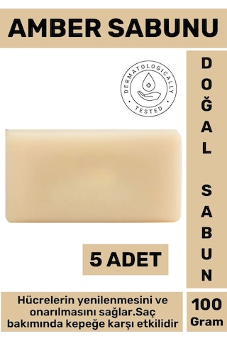 Doğal Güzel Kokulu Yenileyici Onarıcı Kepeğe Karşı Etkili Saç Güçlendirici Amber Sabunu 5 Adet