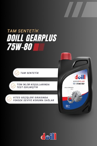 Doill Gearplus 75W-80 Tam Sentetik GL-5 / GL-4 /GL-4 Plus Manuel Şanzıman Yağı 1 L