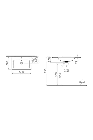 VitrA Mia Etajerli Lavabo 60 CM Beyaz 7461L003-0002