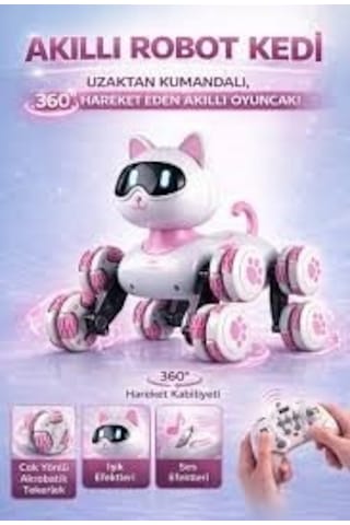 2.4g Uzaktan Kumandalı Akrobatik Kedi Robot - 360 Dönüş Ve Merdiven Tırmanma