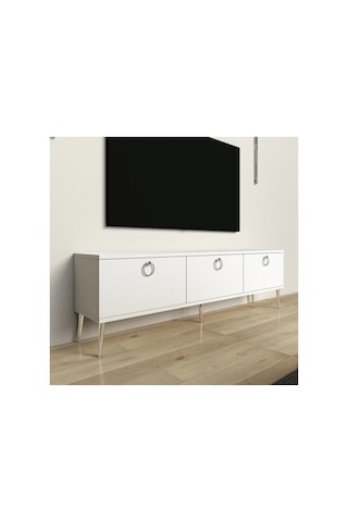Maxi 150 Cm Tv Ünitesi Tv Sehpası Beyaz - Gümüş Beyaz-gümüş