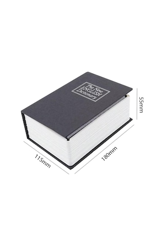 Kitap Görünümlü Metal Kasa 180x115x55mm