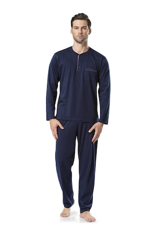 Pierre Cardin Erkek Uzun Kollu Penye Pijama Lacivert