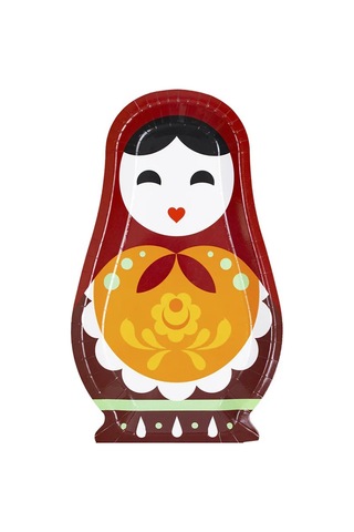 Super Prazdnik Tek Kullanımlık Matruşka Tabakları, 23 Cm, 6 Adet 355097296 100 adet