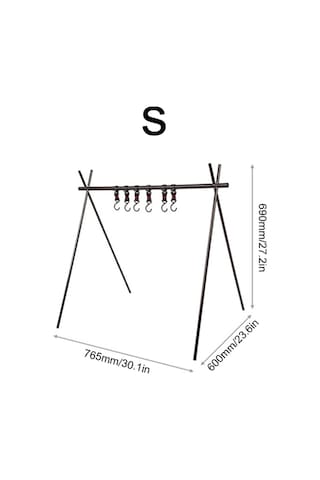 Springsun Kamp Ve Ev İçin Alüminyum Çekirdekli Katlanabilir Üçgen Askı, Çadır Çekmecesi, Çamaşır Asma Ve Eşya Tutucu Küçük Boy Siyah