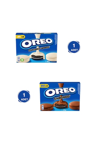 Oreo Sütlü Çikolata Kaplamalı Vanilyalı + Beyaz Çikolata Kaplamalı Vanilyalı Bisküvi 2 x 246 G