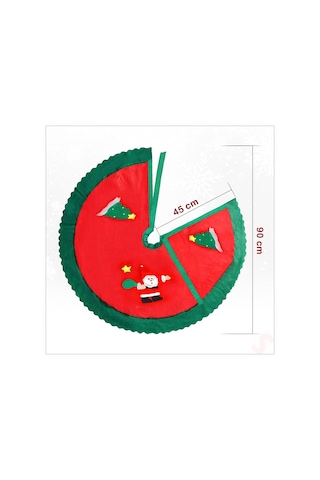 Yılbaşı Çam Ağacı Altı Örtüsü Desenli - 90 Cm