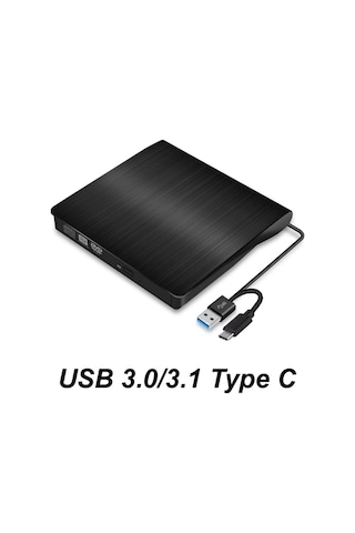 Maxgo 3124 Harici Dvd Rw External Taşınabilir Ultra Ince Usb 3.0 Tyce C Cd/dvd Optik Okuyucu