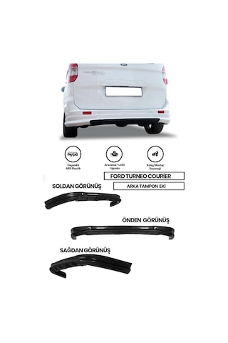 Ford Tourneo Courier 2014-2023 Boyasız Mat Siyah Arka Ek Plastik